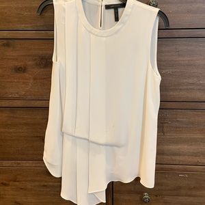 BCBG white sleeveless blouse